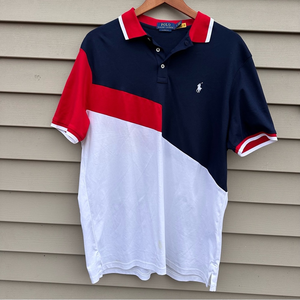 AS IS Polo Ralph’s Lauren colorblock polo shirt men’s large